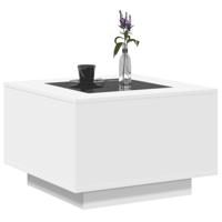 Salontafel met LED 60x60x40 cm bewerkt hout wit - thumbnail