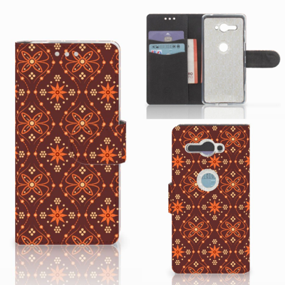 Sony Xperia XZ2 Compact Telefoon Hoesje Batik Brown Sony Xperia XZ2 Compact Telefoon Hoesje Batik Brown