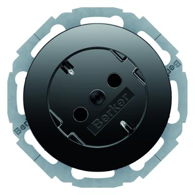 Berker wandcontactdoos RA 45G insteekcontact R1-R3 zwart 47272045