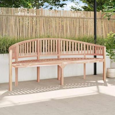 Bankje banaanvormig 200 cm massief teakhout