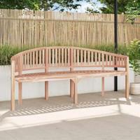 Bankje banaanvormig 200 cm massief teakhout - thumbnail