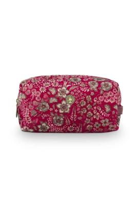 Pip Studio Pip Studio Coco Cosmetic Bag Medium Quilted Daisy Dreams Red 21.5x10x10.5cm