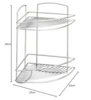 Metaltex onda badkamer-hoekrek 2 etages 22x22x35 cm zilver - thumbnail