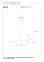 Lucide GIADA Hanglamp 1xE27 - Mat Goud | Messing - thumbnail