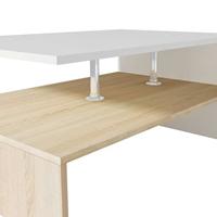 Salontafel 90x59x42 cm spaanplaat eiken en wit - thumbnail