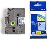 Brother TZe tape voor P-Touch 9 mm, zwart op blauw - thumbnail
