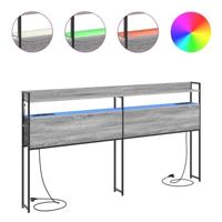 Hoofdbord met plank met opslag Grijs sonoma 180 cm Bewerkt hout - thumbnail