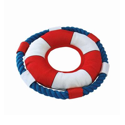 Honden waterspeelgoed Reddingsboei Floating, wit-rood-blauw