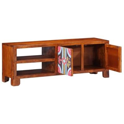 TV-meubel 110x30x40 massief acaciahout meerkleurig