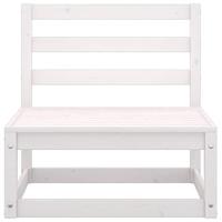 Tuinmiddenbanken 2 st massief grenenhout wit - thumbnail