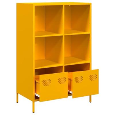 Hoge kast 68x39x103,5 cm staal mosterdgeel