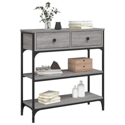 Wandtafel 72,5x25x75 cm bewerkt hout grijs sonoma eikenkleurig