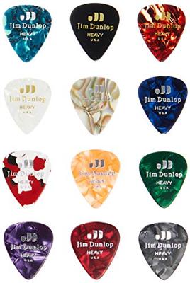 Dunlop PVP107 Celluloid Heavy Variety Plectrum 12-Pack