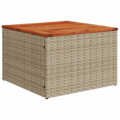 8-delige Tuinbankenset met kussens poly rattan acacia beige