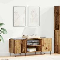 Platenkast Oud Hout 121 x 38 x 48 cm Gemonteerd hout en ijzer - thumbnail