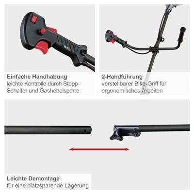 SCHEPPACH Bosmaaier op benzine BCH3300-100PB - 32,6 cm³ met 2e spoel en schouderharnas - thumbnail