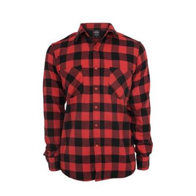 Urban Classics geruit flanellen slim fit overhemd rood