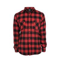 Urban Classics geruit flanellen slim fit overhemd rood - thumbnail