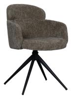 LABEL51 Eetkamerstoel Levi - Hunter - Elite - Zwart Metalen Frame - thumbnail