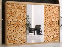 Kledingkast SOSNY 3 schuifdeuren 250 cm artisan eik met spiegel - thumbnail