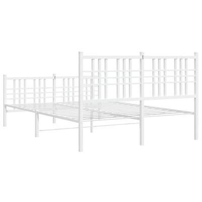 Bedframe met hoofd- en voeteneinde metaal wit 120x200 cm - thumbnail