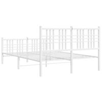 Bedframe met hoofd- en voeteneinde metaal wit 120x200 cm - thumbnail