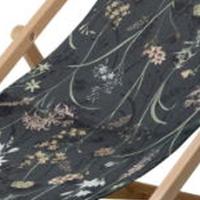 Houten strandstoel ca. 120x55 cm Donna grey canvas Eco plus natural outdoor finishing (6 stuks) Madison - Madison - thumbnail