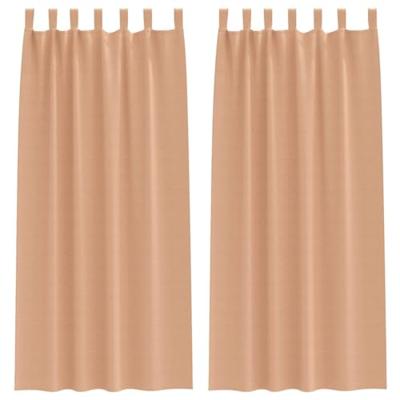 VidaXL Zwart-out gordijnen met ringen 2 pcs licht bruin 225 x 140 cm