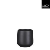 Amber pot rond donkergrijs mat H11,5 x D12 cm Mica Decorations - Mica decorations - thumbnail