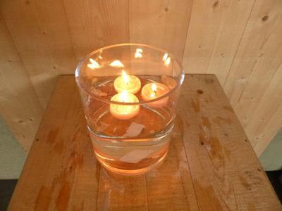 Drijfkaarsen 3 stuks Cadeau set wit in hoge cilder vaas Warentuin Mix - Warentuin mix