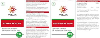 Vitals Vitamine B6 20mg Capsules - thumbnail