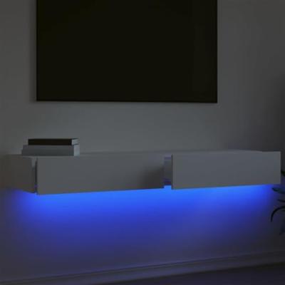 Tv-meubelen 2 st met LED-verlichting 60x35x15,5 cm wit