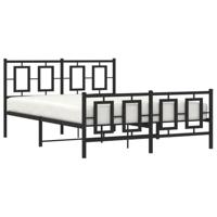Bedframe met hoofd- en voeteneinde metaal zwart 135x190 cm - thumbnail