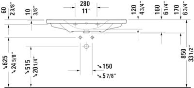Wastafel Duravit D-Neo Met Overloop Kraanvlak Zonder Kraangat 100.5 cm Hoogglans Wit Duravit - thumbnail
