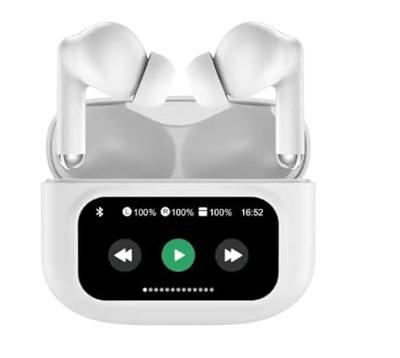 Denver Witte hoofdtelefoon met lcd-display