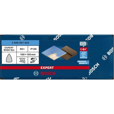 Bosch Accessoires EXPERT M480 Schuurnet 100 x 150 mm, K 120, 50-delig - 2608901624