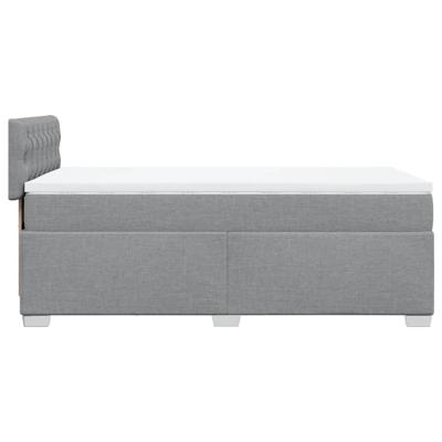 Boxspring met matras stof lichtgrijs 140x200 cm - thumbnail