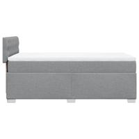 Boxspring met matras stof lichtgrijs 90x190 cm - thumbnail