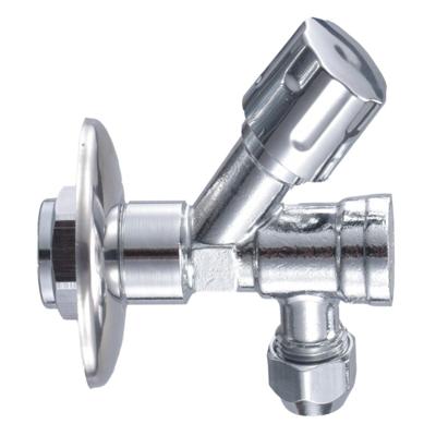 Chroom Hoekstopkraan + Filter 12/15 mm X 10 Knel Aqua Splash