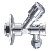 Chroom Hoekstopkraan + Filter 12/15 mm X 10 Knel Aqua Splash - thumbnail