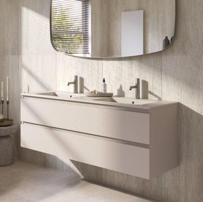 Ben Tendenza badmeubel incl. dubbele keramische wastafel 140x46x52cm zand