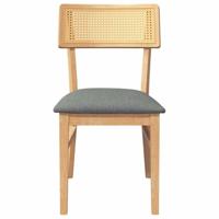 Eetkamerstoelen met kussens 2 st massief hout rubber - thumbnail
