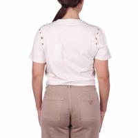 Guess Eyelet Tone T-Shirt Dames Beige - Maat M - Kleur: Beige | Soccerfanshop - thumbnail
