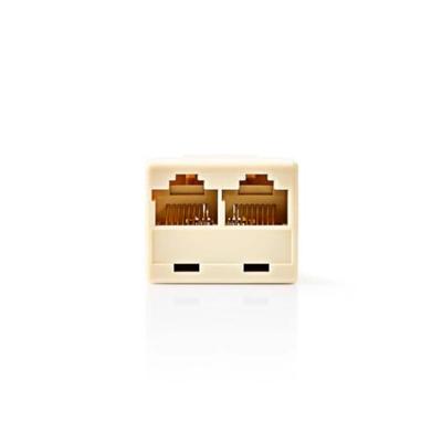 Nedis Telecom-Netwerksplitter | RJ45 Female | 2x RJ45 Female | Vernikkeld | Ivoor | PVC | Doos - CTGB90991IY