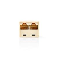Nedis Telecom-Netwerksplitter | RJ45 Female | 2x RJ45 Female | Vernikkeld | Ivoor | PVC | Doos - CTGB90991IY - thumbnail
