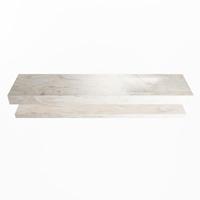 MONDIAZ ALAN-DLUX 200cm planchet Ostra. Vrijhangende wastafel CLOUD rechts zonder kraangat, kleur Ostra. - thumbnail