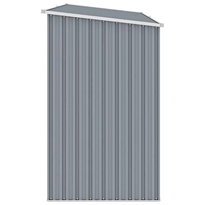 Brandhoutschuur 245x98x159 cm gegalvaniseerd staal grijs