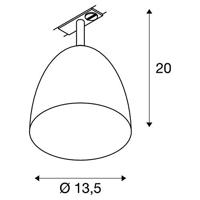 SLV PARA CONE 14 1002874 230V-railsysteem lamp 1-fasig GU10 Wit - thumbnail
