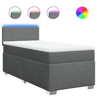 Boxspring met matras stof donkergrijs 80x200 cm - thumbnail
