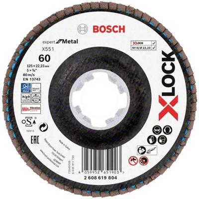 Bosch Accessoires Lamellenschijf X551 125mm G60 Fiber schuin X-LOCK - 2608619804 Bosch Accessoires Lamellenschijf X551 125mm G60 Fiber schuin X-LOCK - 2608619804